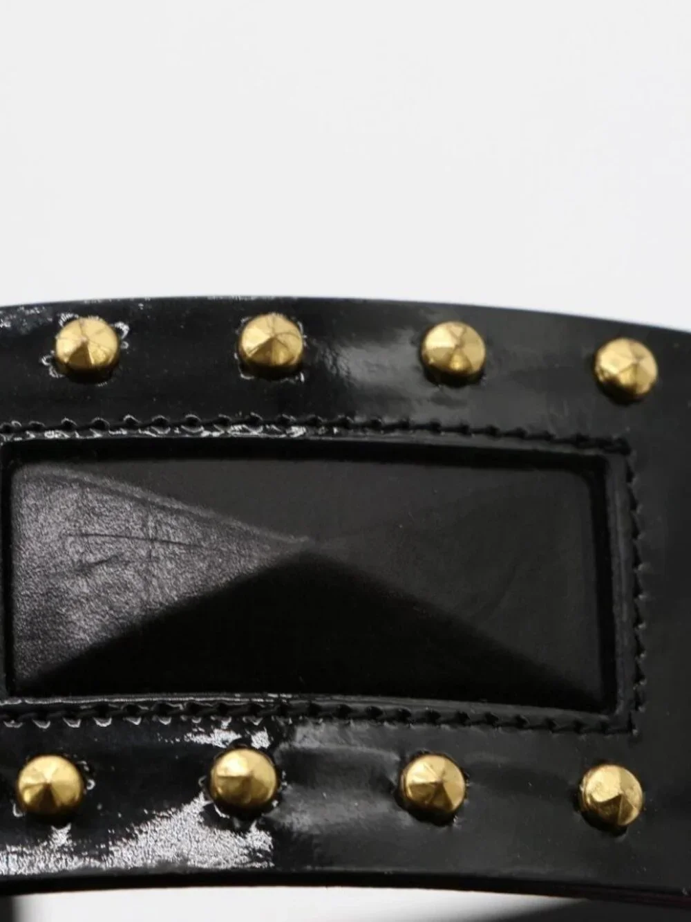 Versace Black Medusa Heritage Studded Belt CU1809 100/40 - Black/Gold